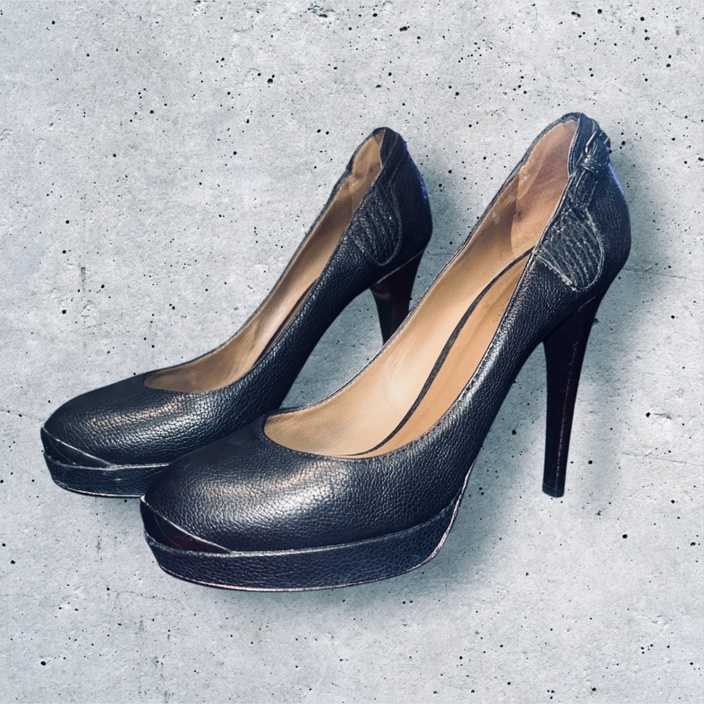 Bottega Venetta Calf Leather Black Pumps / Womens Size 39.5 (U.S. Size 9